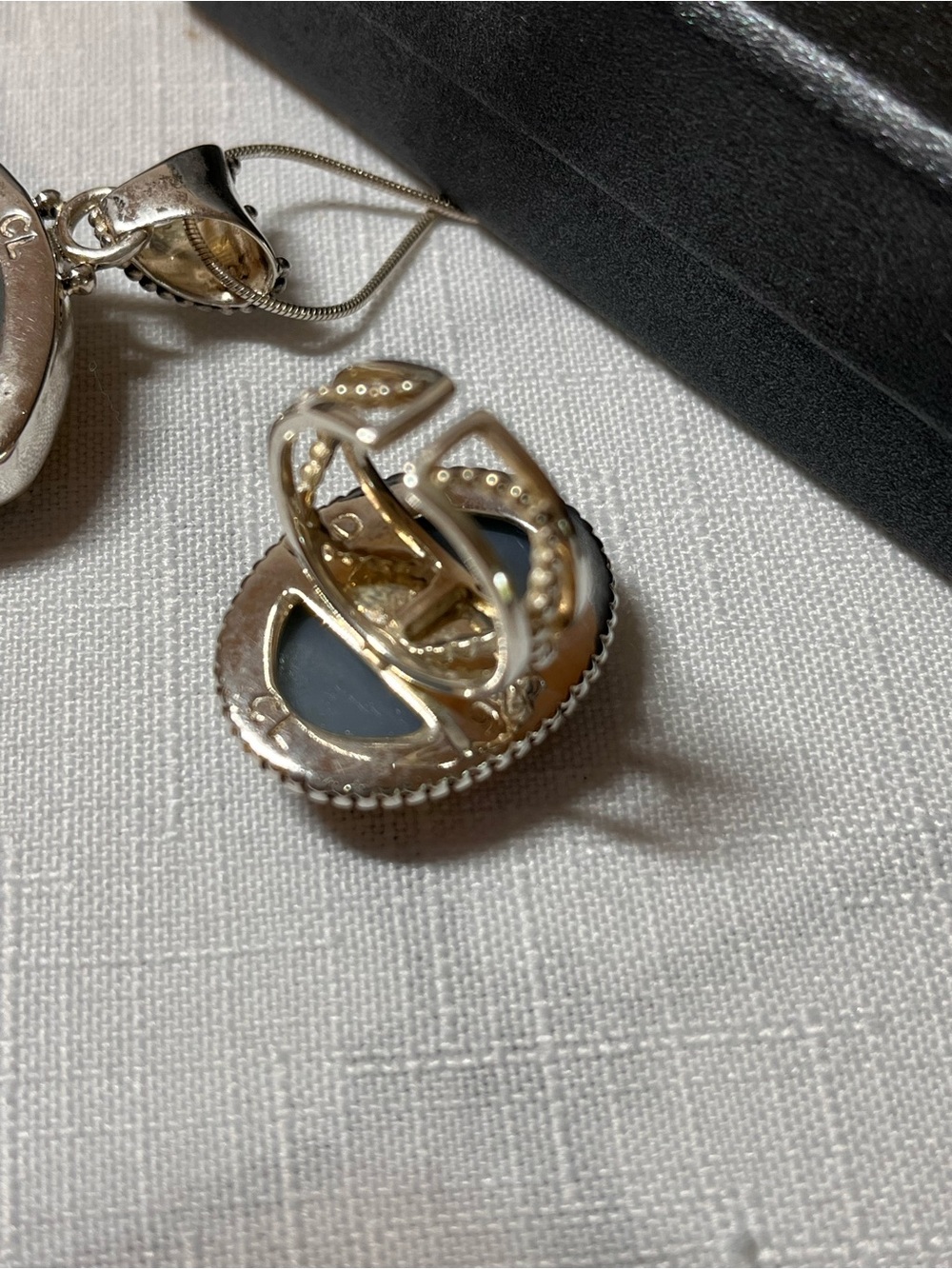 GEMS EN VOGUE 925 Sterling Silver Druzy Pendant Necklace and Ring Set - Picture 7 of 16